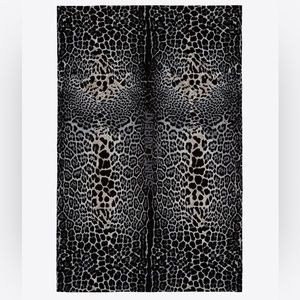 Saint Laurent gray leopard bath towel, new